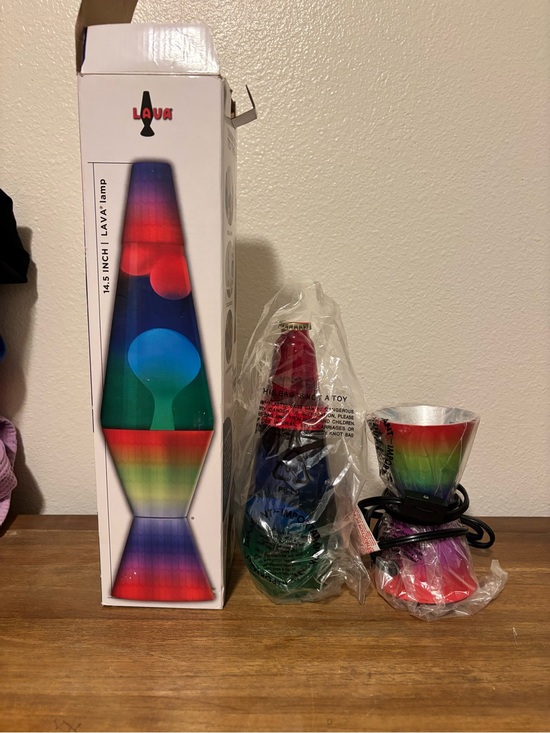 Lava Other - 14.5 inch Color Max Rainbow Lava Brand Motion Lamp Clear Liquid White Lava